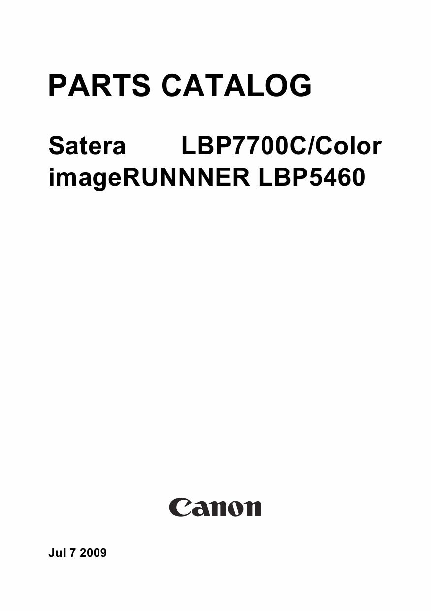 Canon imageRUNNER-iR LBP-7750 7700C 5460 Parts Catalog Manual-1